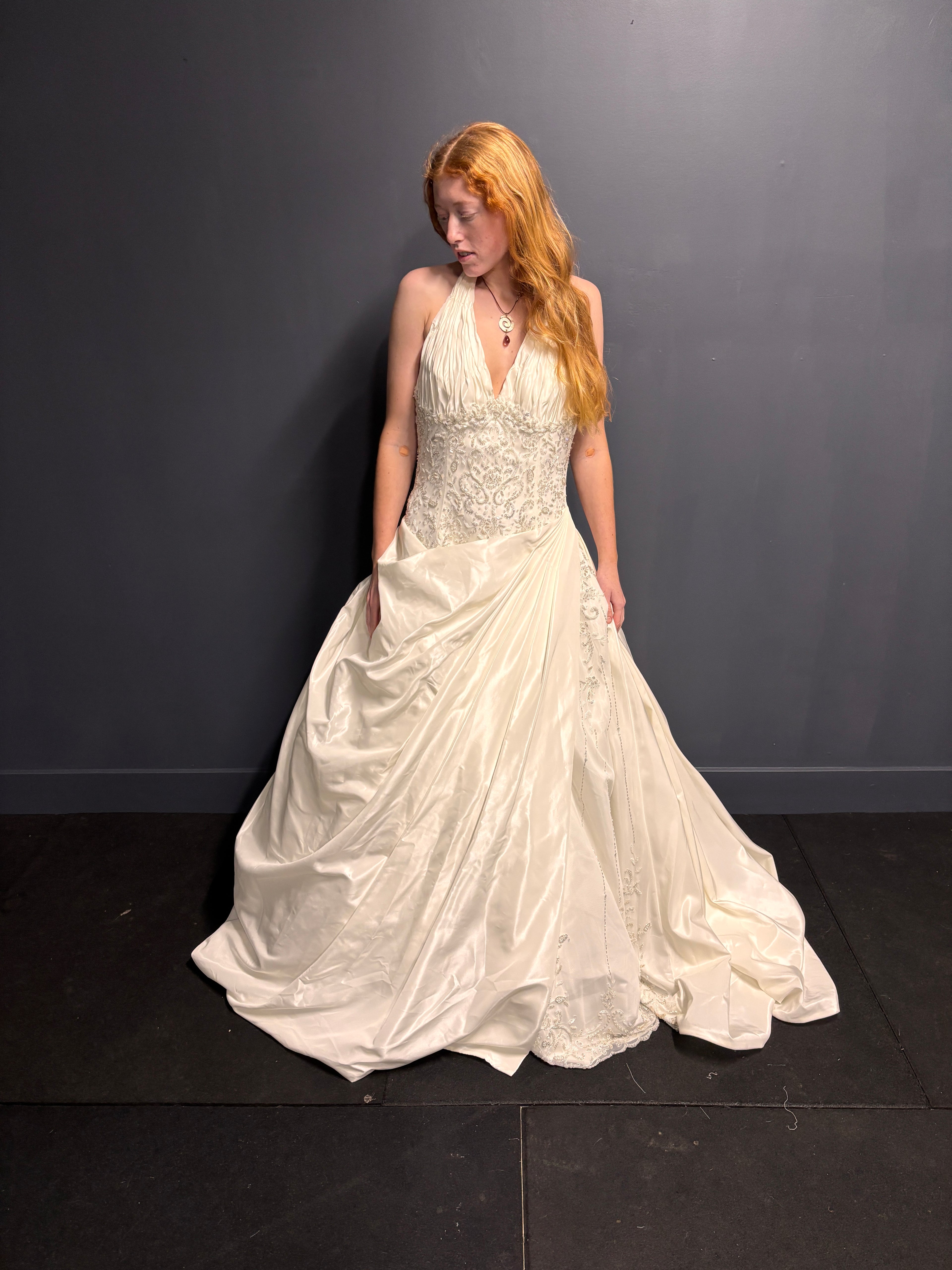 Purple Silver Halter Neck Formal Dress - Reworked Vintage Gowns | Meg Reworked