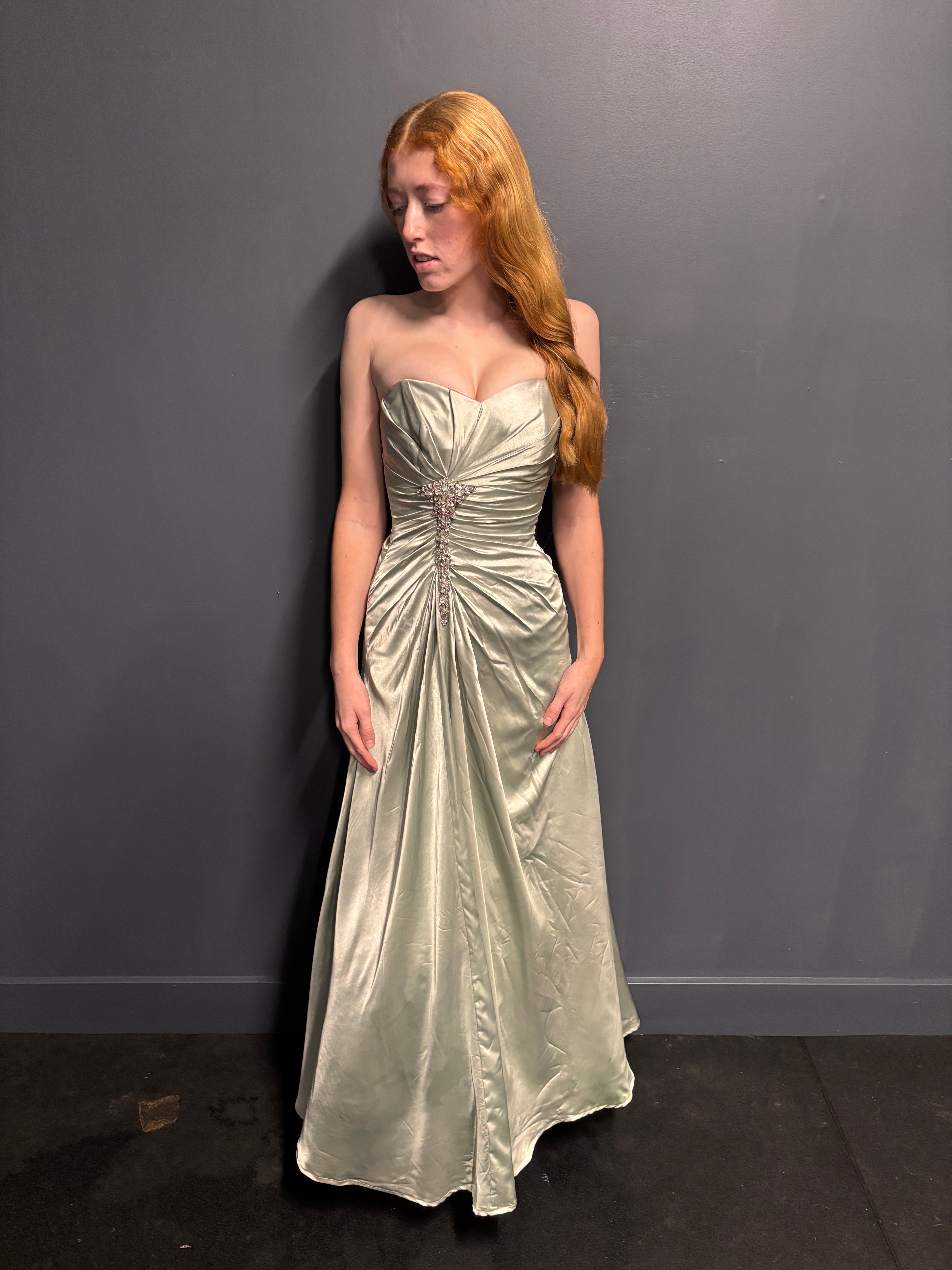 Green Shimmer Formal Dress - Reworked Vintage Gown | Meg Reworked