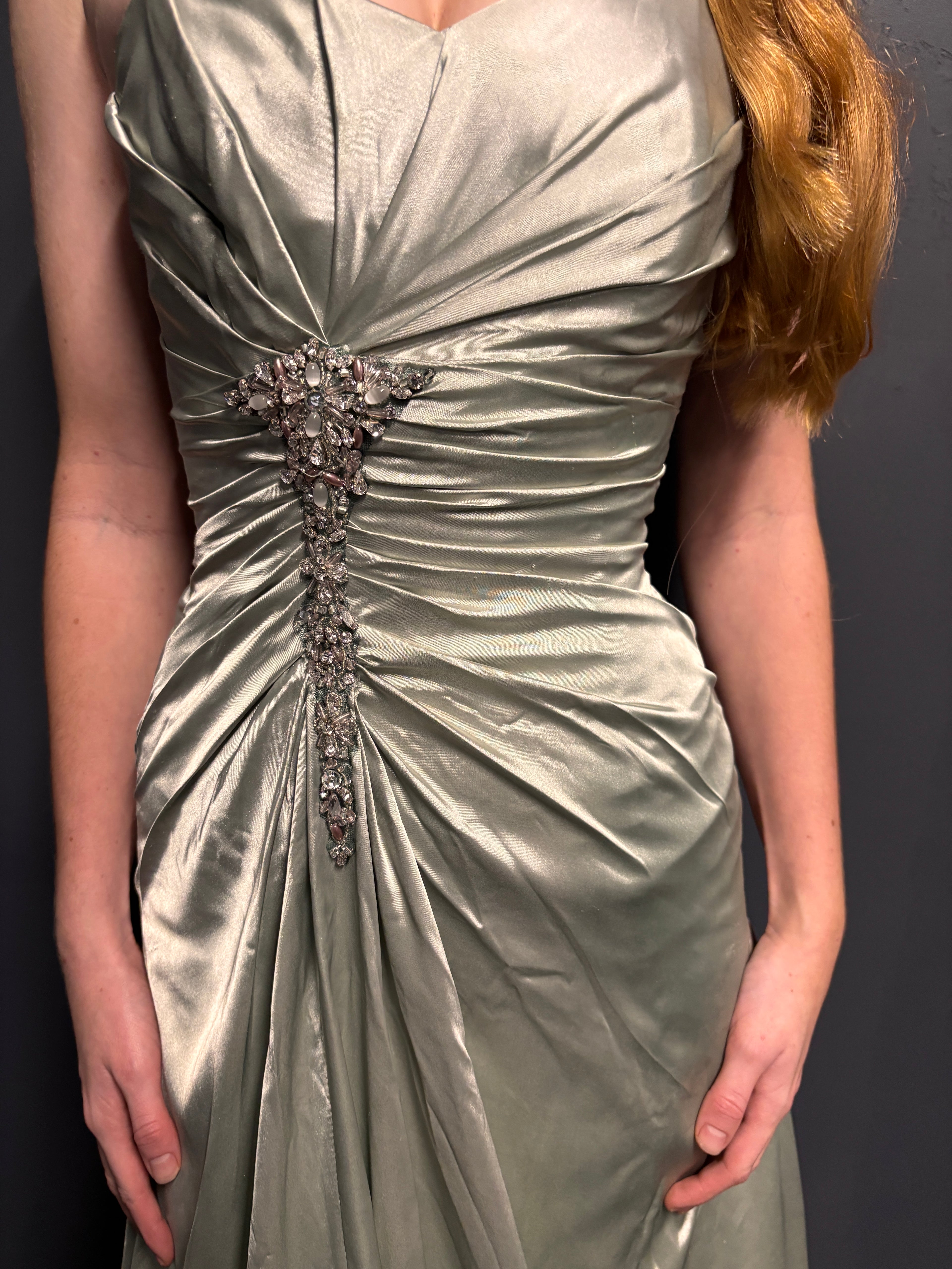 Green Shimmer Formal Dress - Reworked Vintage Gown | Meg Reworked