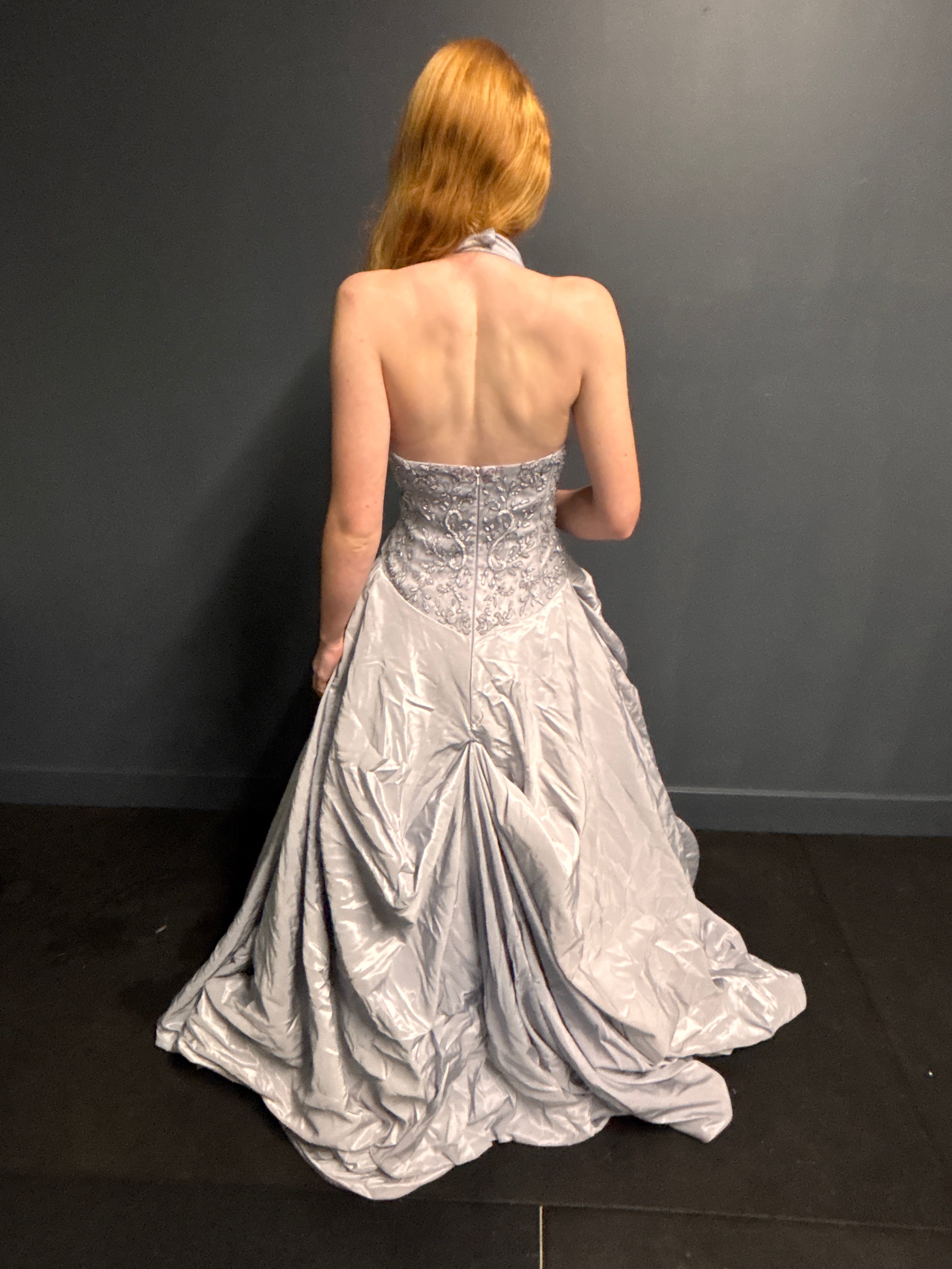 Purple Silver Halter Neck Formal Dress - Reworked Vintage Gowns | Meg Reworked