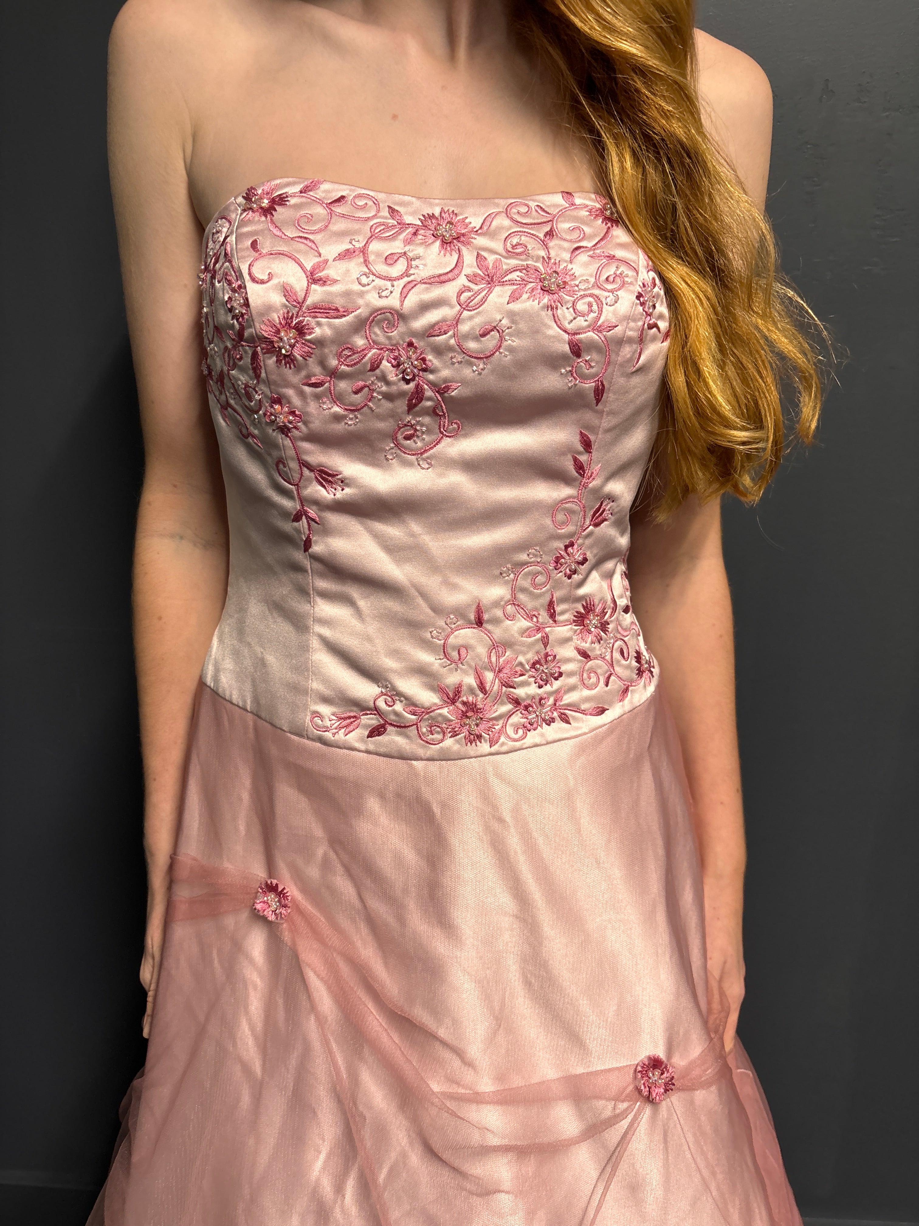 Pink Flowers Formal Dress - Reworked Vintage Gowns | Meg Reworked